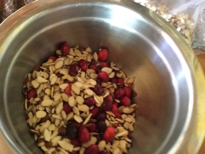 Cranberry and almond mixture.